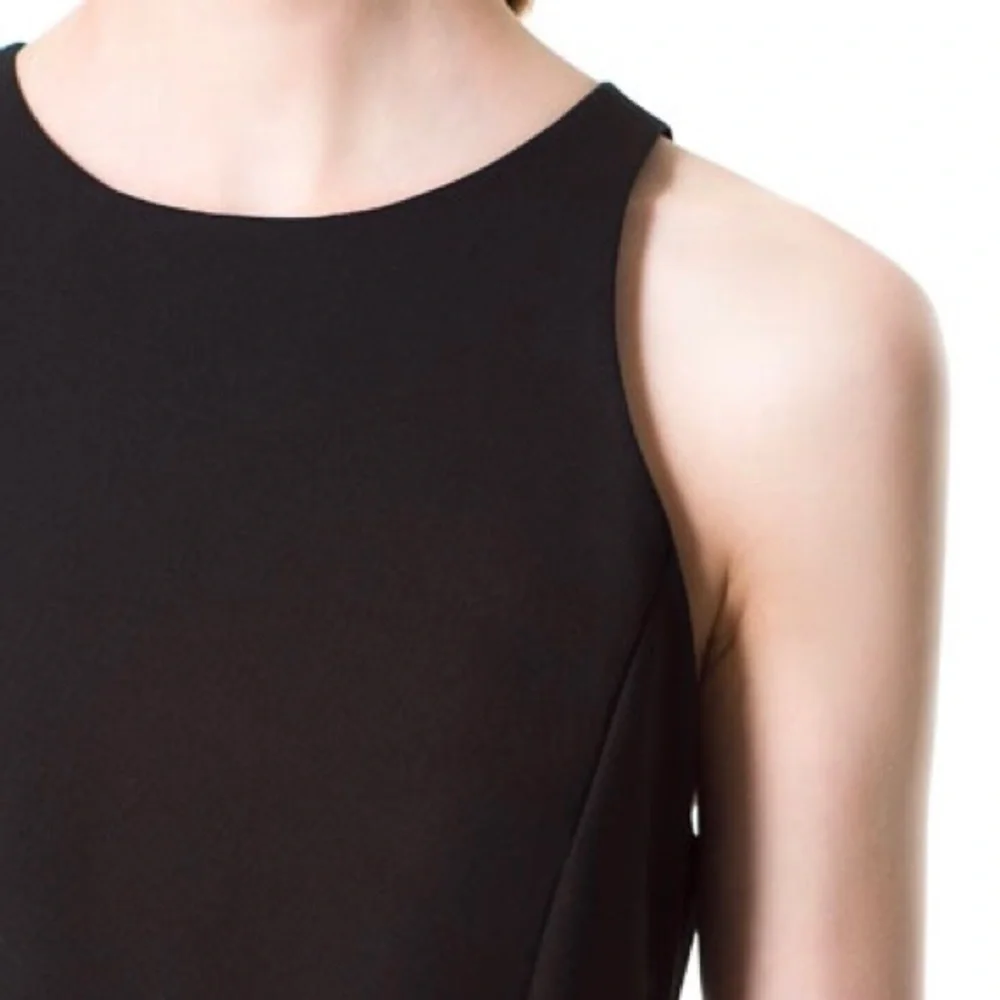 Zara Black Fitted Dress Size Medium